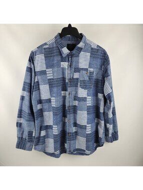 Decibel Shirt Mens XXL Blue Multi Abstract Button Up